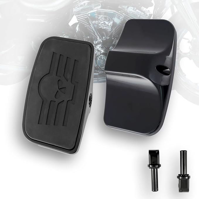 Rear Passenger Floorboard FootPeg Footboard Compatible with Kawasaki vulcan 500,800,700,750,88,900,1500,1600,1700,2000 (GlossBlack, Skull)