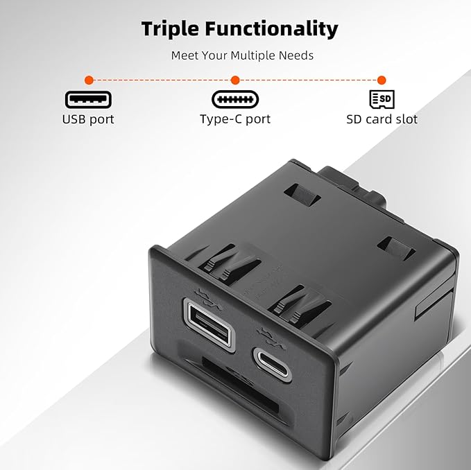 Console USB Port Replacement 13525431 Compatible with Chevy Silverado 1500 2019/Blazer 2019,3-Port USB Adapter Upgrade for GMC Sierra 1500 2019/ Acadia 2020,Replace 13529869