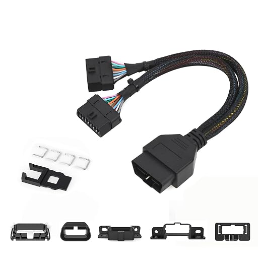 REARMASTER® Harness kit OBD Y Splitter Cable for Ford&Chrysler&GM OBD2 Port,1 Male to 2 Female Extension for GPS Tracker and Automotive Diagnostic Devices