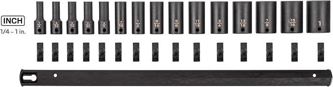 TEKTON 3/8 Inch Drive Impact Socket Set, 15-Piece | SID91120