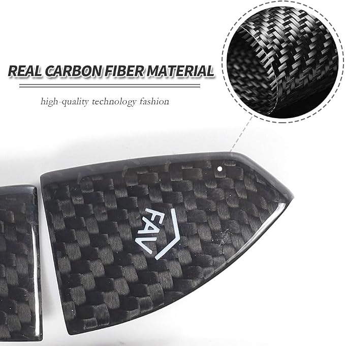 Real Dry Carbon Fiber Direct Manufacturer for 2014-2019 Chevrolet Corvette C7 Car Interior Decorative Accessories Volume Button Trim Cover 4 PCS (Black Carbon)