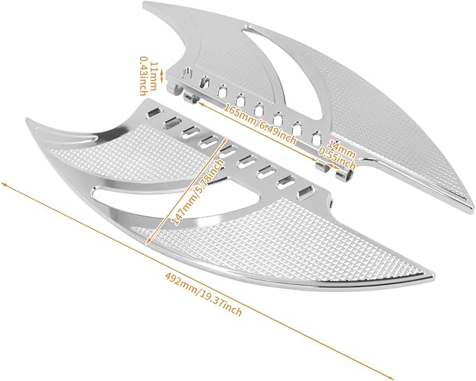 Motorcycle Driver Floorboard Front Rider Footboards Passenger Foot Pegs Brake Arm Pedal Lever Heel Toe Shift Levers Fit For Harley Touring Road King Street Glide Sportster Dyna (Chrome)