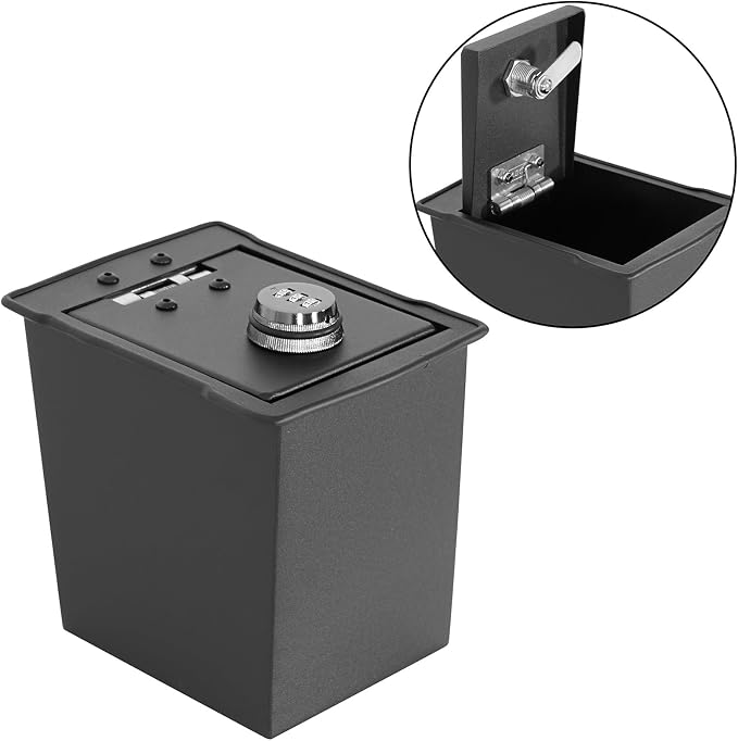 Hooke Road Crosstrek Center Console Safe Lockbox Insert Armrest Storage for 2013-2017 Subaru XV Crosstrek, Heavy Duty Black Steel Password Lock Box Vault