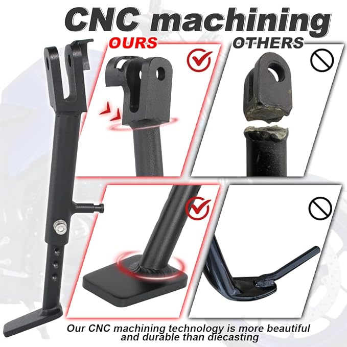 Xitomer 0-2" Adjustable Kickstand Fit for YZF-R3 2015-2026, MT-03 2016-2026 MT-25 2020-2026 Motorcycle Adjustable Side stand