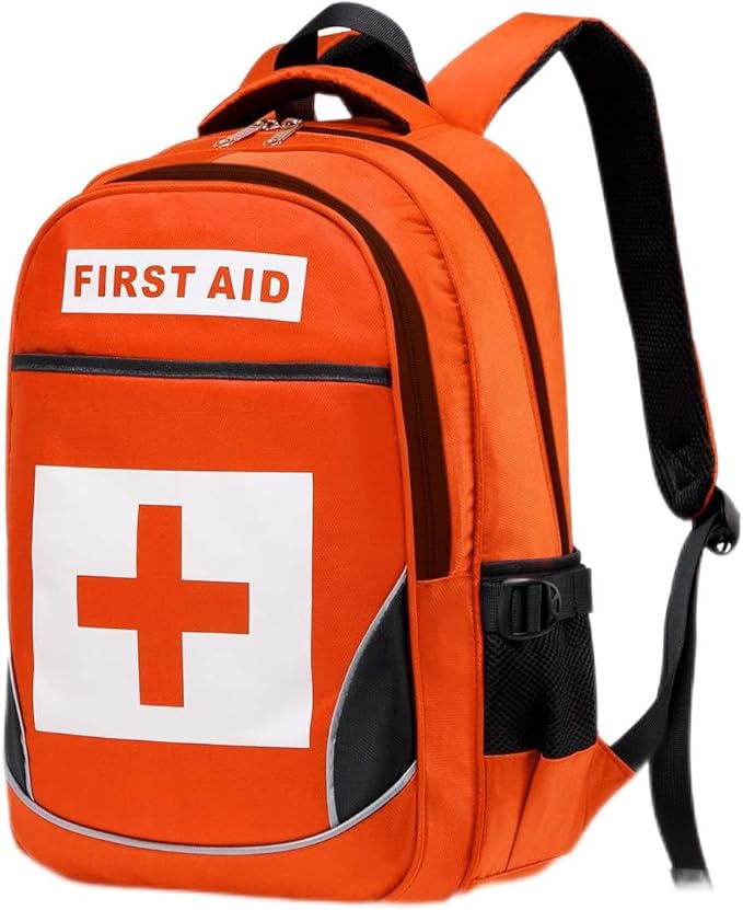 First Aid Bag Empty Red Emergency Medical Bag First Responder Trauma Multi-Pocket Traveling Field Trips Camping Essentials (Orange, 1 Piece)