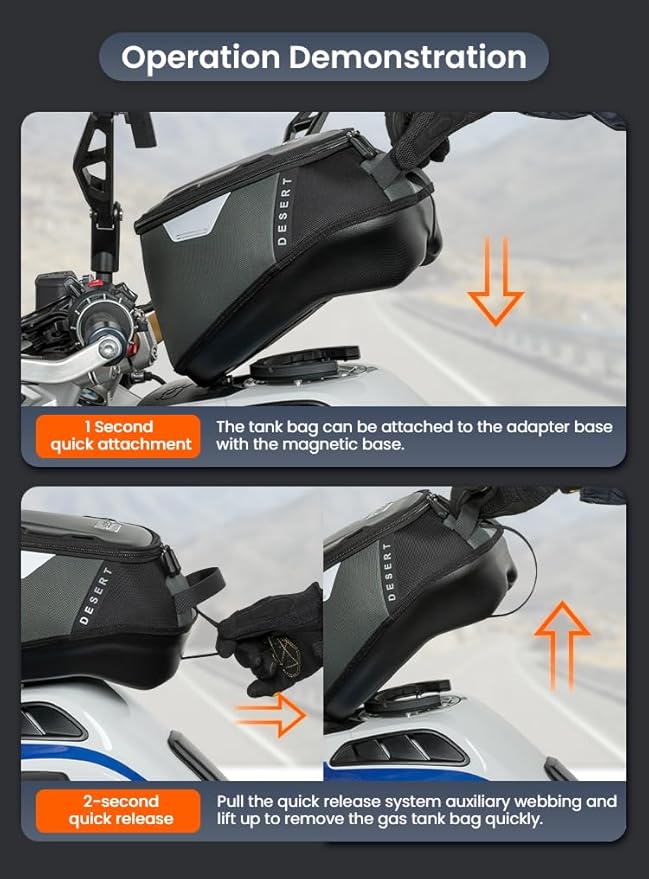 Loboo Tank Bag Ring Quick Disassembly And Non-Contact With The Paint Surface Of The Fuel Tank Will Not Damage The Paint Surface, Compatible With Kawasaki Versys 650 1000 Z1000 Z 900 RS