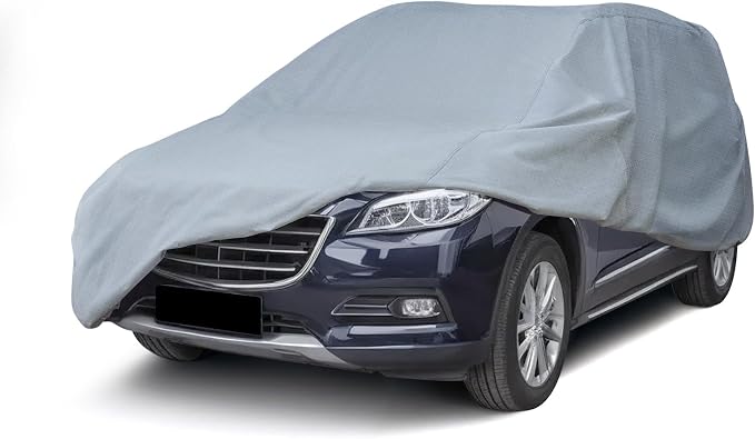 Season Guard SUV Cover Dirtproof, Waterproof, Breathable, Snow Dustproof, Indoor and Limited Outdoor Car Covers Fits S.U.Vs up to 206", Gray