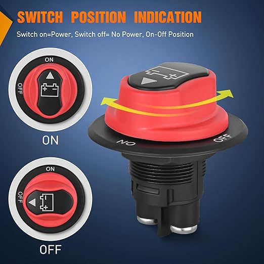 Nilight Battery Disconnect Switch 50A Master Disconnect Isolator 12V-48V On Off Power Cutoff Switch Waterproof Heavy Duty for Marine Boat Car RV ATV UTV Yacht, 2 Years Warranty