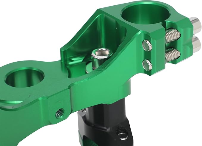 Motorcycle Top Triple Clamp 7/8" 22MM Upper Triple Tree Bar Mount with Risers Set CNC for KLX110 KLX 110 110L KLX110L 2002-2023 Green