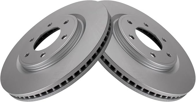 TRQ Front Brake Rotor Set Coated Compatible with 2007-2013 Infiniti QX56 2014-2024 QX80 2007-2024 Nissan Armada 2007-2023 Titan