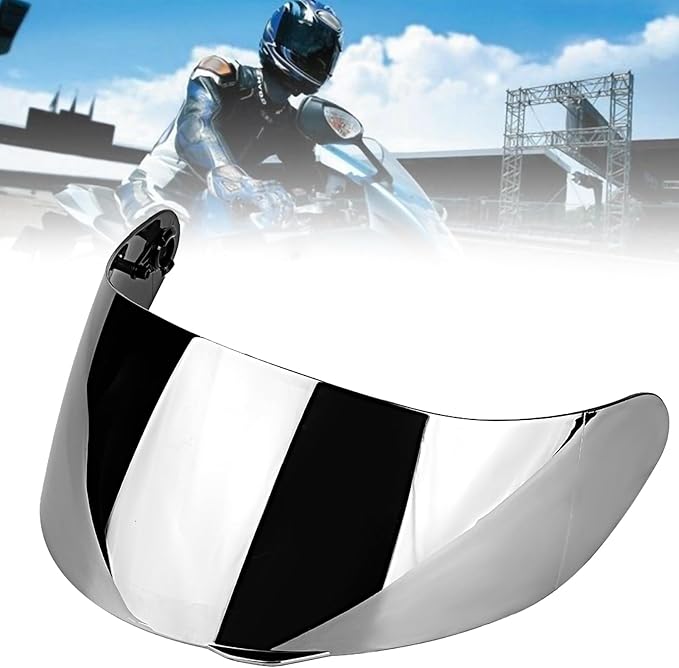 Motorcycle Helmet Face Shield Replacements, Motorcycle Helmet Visor Compatible with AGV K1 K1S K3 SV K5 K5S UV Protection (Silver)