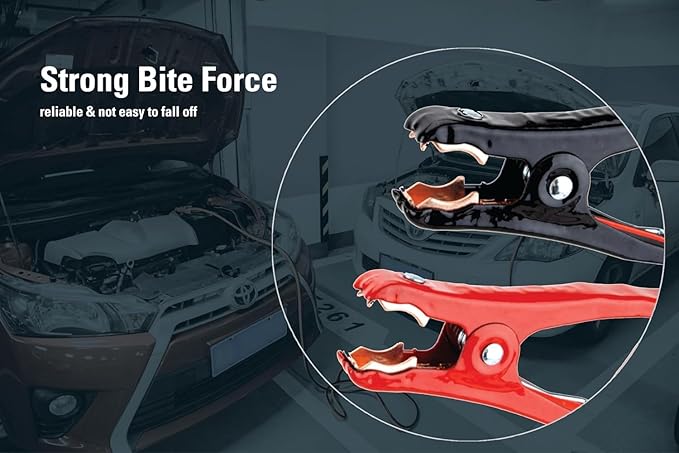 Justin Case Super Heavy-Duty Jumper Cables for Car, Includes 1 Gauge Wire Conductor 25' Car Jumper Cables & 365 Days of Roadside Assistance