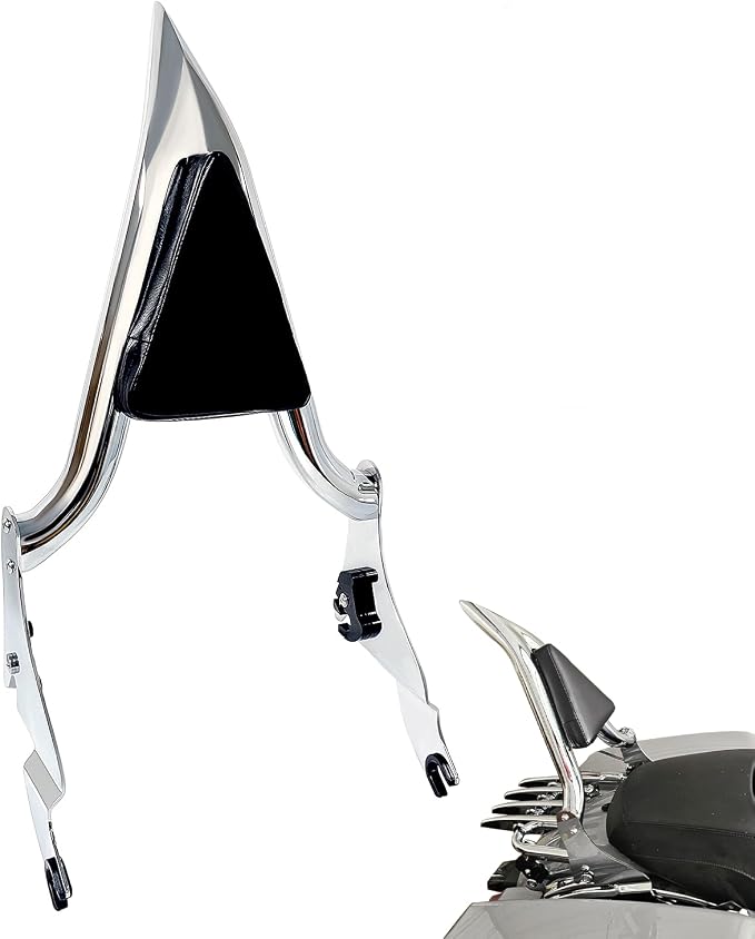 2026-2009 Motorcycle Detachable Backrest Sissy Bar Passenger Back Rest Pad for Harley Touring Road Glide Road King CVO Street Glide Electra Glide Ultra (22" Chrome)