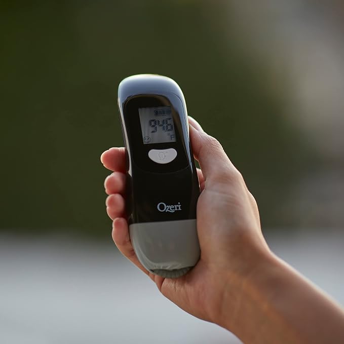 Ozeri Forehead Thermometer, ISO 80601-2-56 Medical-Grade with Silent Fever Alarm and Battery-Free Kinetic Activation