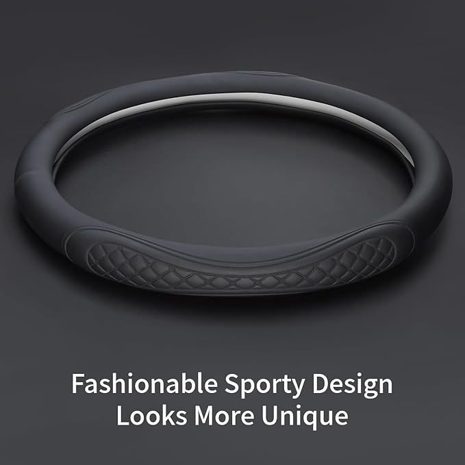 Leather Steering Wheel Cover Compatible with Mercedes Benz GLC 300 C300 GLE 350 450 GLA 250 GLB 250 E350 GLA GLB GLC GLK GLS CLA CLS A B C E S Class Sprinter Car Accessories, Black 2026