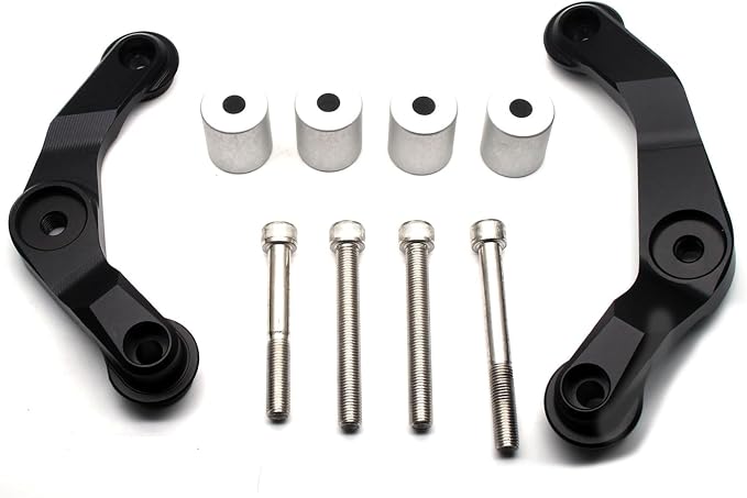 MZS Motorcycle Frame Sliders, Crash Protector Falling Protection Guards Kits No Cut Accessories Aluminum Black Compatible with Z H2 2020-2024 / ZH2 SE 2020-2024