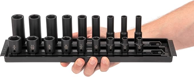 TEKTON 3/8 Inch Impact Socket Set, 18-Piece | SID91208