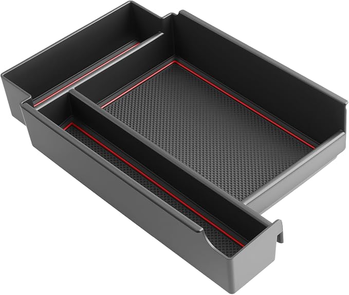 SKTU 2026 Pathfinder Center Console Organizer for 2026+ Nissan Pathfinder (SV/SL/Rock Creek/Platinum) Console Tray Nissan Pathfinder 2026 Accessories ABS Insert Armrest Storage Box (Red)
