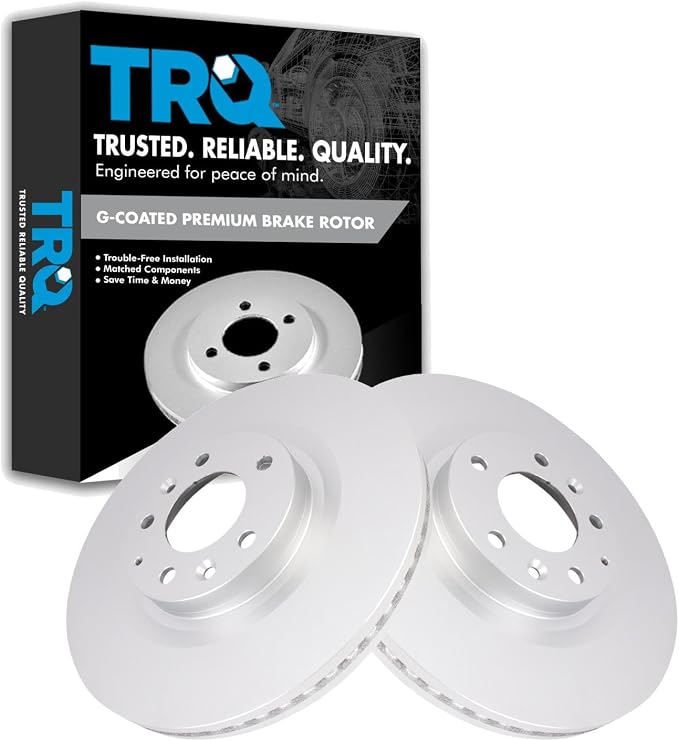 TRQ Front Brake Rotor Set G Coated Vented Compatible with 2007-2015 Mazda CX-9