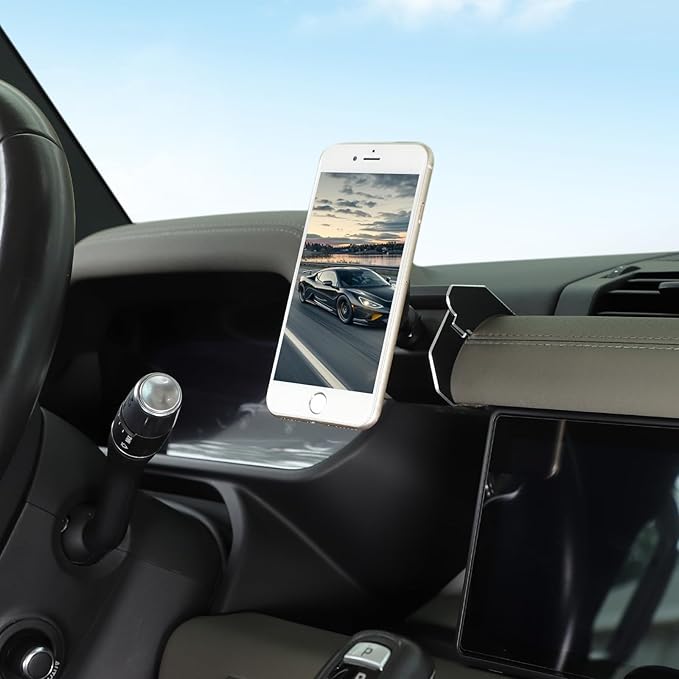 Magnetic Phone Holder Compatible with Land Rover Defender 110 130 2020-2025, 360° Adjustable Dash Phone Mount Holder for All Smartphones (for Base Trim (Faux Leather Dashboard))