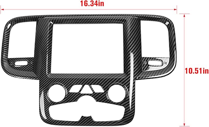 RT-TCZ Carbon Fiber Center Console Multimedia Navigation GPS Panel Trim Cover Decoration Sticker Interior Accessories for Dodge Ram 2011-2017