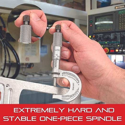 Starrett Outside Micrometer with One-Piece Spindle, Satin Chrome Finish and Advanced Sleeve Design - Quick and Easy Adjustment, 3-4" Range, .001" Graduation - 436.1XRL-4