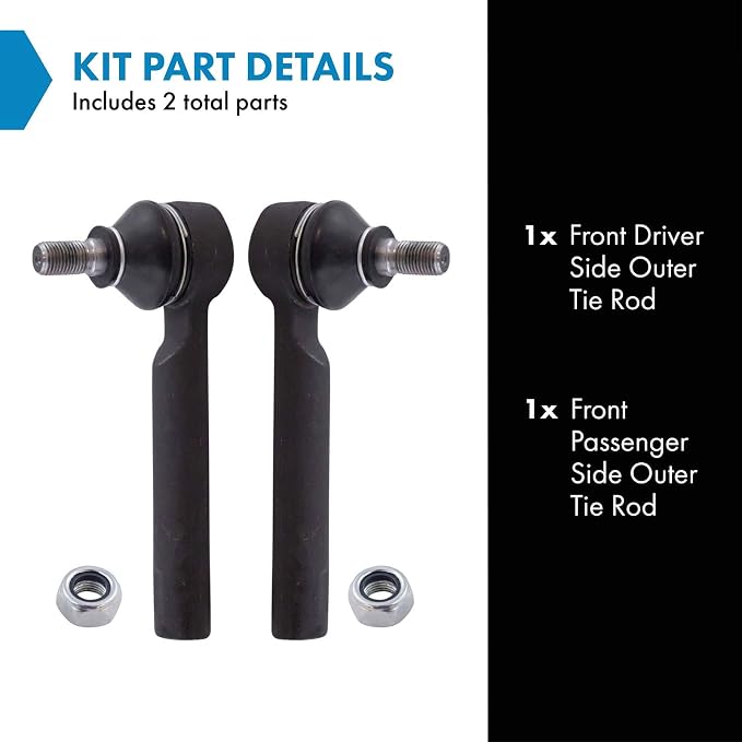 TRQ Front Outer Tie Rod End Pair Set of 2 Left & Right For Subaru Legacy Impreza