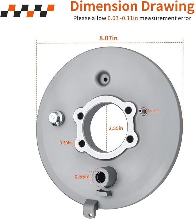 Rear Brake Drum Plate for Yamaha Kodiak Grizzly Big Bear 350 400 600 1993-2001 4SH-25321-00-00