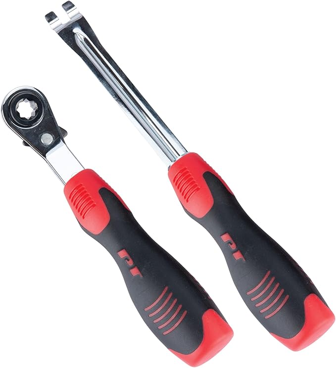 Performance Tool W80101 Offset Ratcheting Wrench Set for Automatic Slack Adjusters on Meritor Rockwell Systems with Tensioner Release Tool