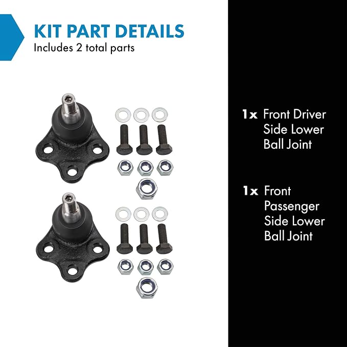 TRQ Front Lower Driver and Passenger Side Ball Joint Set Compatible with 2011-18 Volvo S60 2007-14 S80 3.2 2008-10 V70
