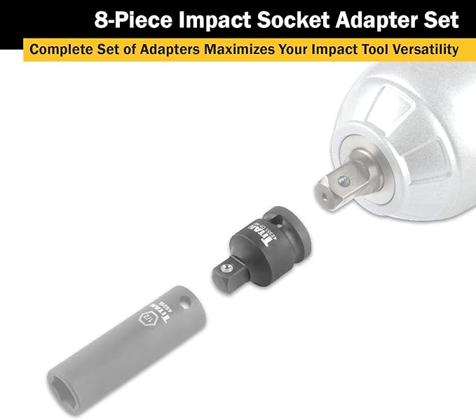 Titan 40000 8-Piece Impact Socket Adapter Set