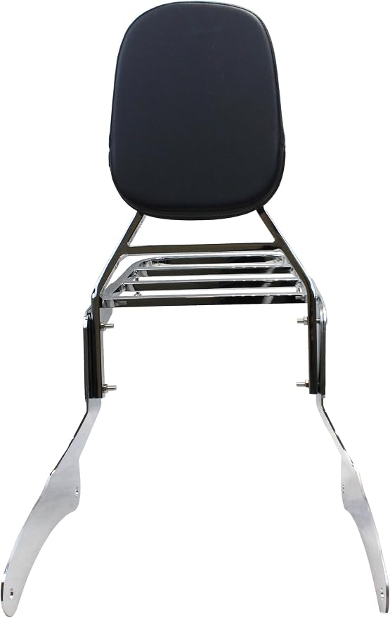 YHMOTO Passenger Backrest Sissy Bar with Luggage Rack for Kawasaki Vulcan 900 VN900 Classic Custom 2006-2025 (New Style-Chrome)