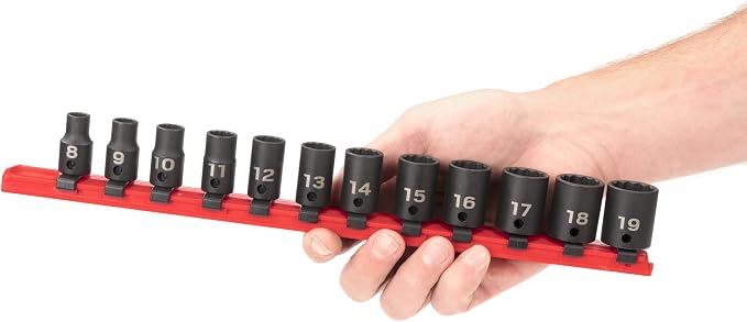 TEKTON 3/8 Inch Drive Impact Socket Set, 12-Piece | SID91110