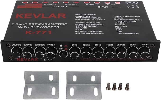 Ecualizador De Sonido Para Carro, Vehicle equalizers Equalizer Car Audio Car Audio Graphic Equalizer Universal Low Pass 7Band Variable Gain Adjustment High Level Input EQ for Stereo System