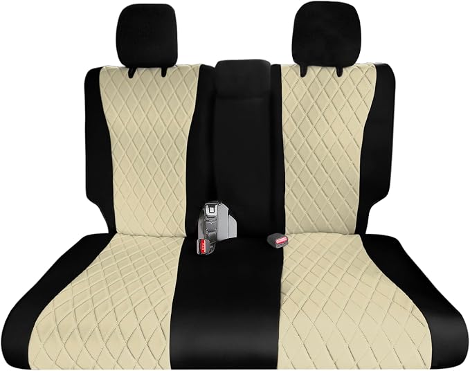 FH Group Custom Fit Car Seat Covers Specifically Made for 2016–2022 Honda Pilot, 3rd Row Set Beige Ultraflex Neoprene, Waterproof Car Seat Cover, Honda Accessories