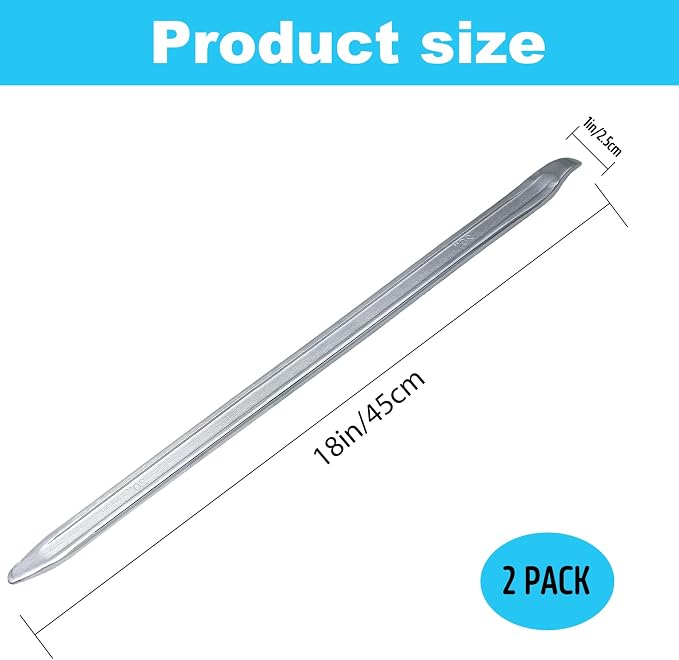 2 Pack 18 Inch Tire Spoons Iron,Heavy Duty Tire Changing Tool Tire Levers Bar,for Cars,Motorcycles,Dirtbike,Lawn Mower Tire Spoon (18 inch)