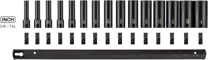 TEKTON 3/8 Inch Drive Impact Socket Set, 15-Piece | SID91113