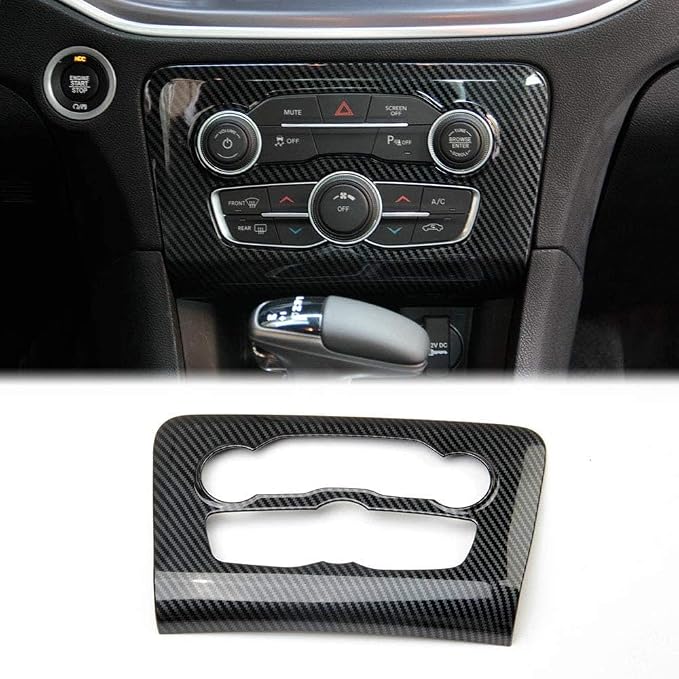 for Dodge Charger 2015-2023 Interior Accessories Central Control Air Conditioning A/C Panel Cover ABS Carbon Fiber