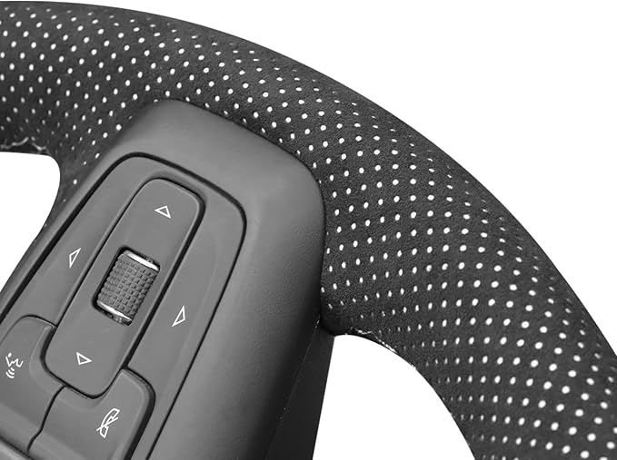 MEWANT Hand Stitch Car Steering Wheel Protector Wrap Cover for GMC Sierra 1500 2019-2023 / Sierra 1500 Limited 2022 / Sierra 2500 2020-2024 / Sierra 3500 2020-2024 / Yukon (XL) 2021-2023 Accessories