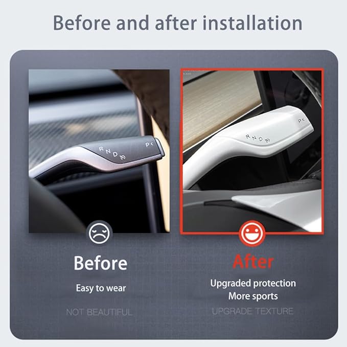 Steering Wheel Trim Cover with Gear Shift Cover for Tesla Model 3 Y Decorative Accessories 5Pcs(Matte White)