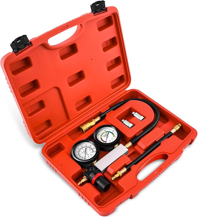 DNA Motoring TU-21 Cylinder Leak Down Tester Kit Automotive Engine Pressure Gauges Compression Test Leakage Detector Tool Set, TOOLS-00335