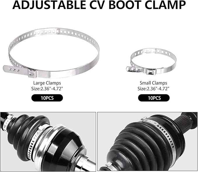 22Pcs CV Boot Clamp Pliers Set Cv Axle Removal Tool Cv Joint Ear Clamp Banding Tool Automotive Hose Axle Plier (2Pcs Clamp Pliers + 10 Pairs Adjustable CV Boot Clamps)