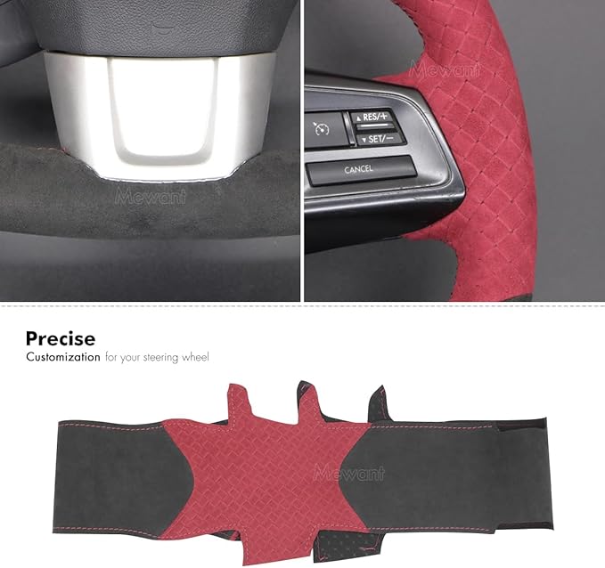 MEWANT Hand Sewing Breathable Car Steering Wheel Cover for Subaru WRX 2015-2021 / WRX STI 2015-2021 Steering Wheels Accessories for Subaru WRX (STI)