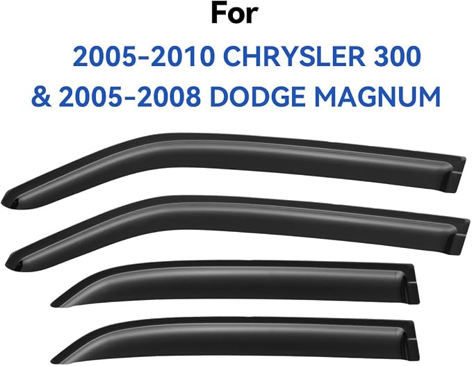 Window Visors Rain Guards Shield for 2005-2010 Chrysler 300, Out-Channel Window Vent Wind Deflectors Visors Shades for 2005-2008 Dodge Magnum