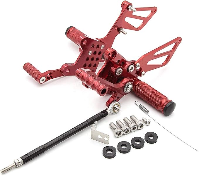 PROCNC Motorcycle Aluminum Rearsets Foot pegs Rear sets Footrest Fit for Suzuki GSXR1000 2000 2001 2002 2003 2004 GSXR750 1996-2005 SV650/SV650S SV1000/S 1998-2014 GSX600 2000-2005 (Red)