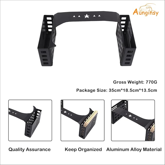 Aunginsy Center Console Gear Storage Box Basket Fit Toyot@a FJ Cruiser 2007-2024 Aluminum Gear Shift Side Storage Baskets Center Console Organizer Tray Armrest Storage Box Basket Interior Accessories