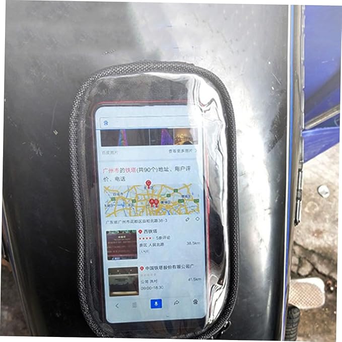 Magnetic Motorcycle Tank Bag with Waterproof PU Leather, Touchscreen Phone Pouch, Small Motorcycle Storage Bag for Motorbike Fuel Tanks and Scooter Riding Accessories