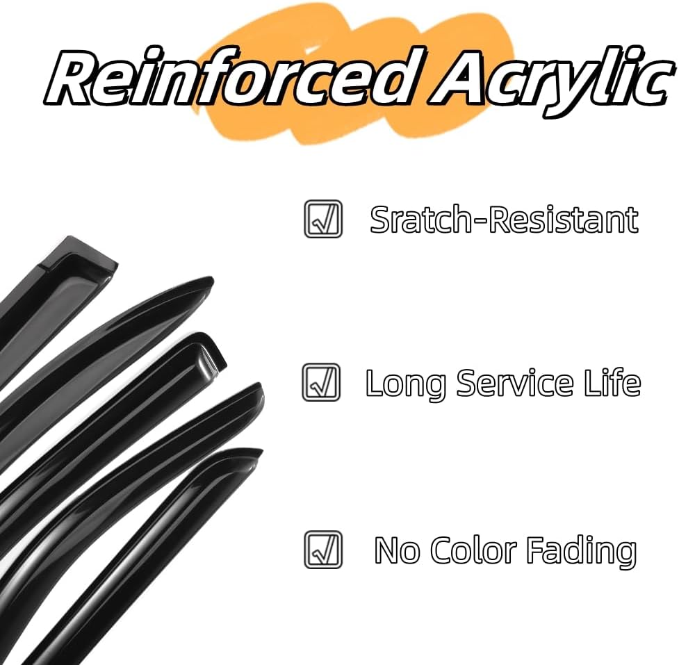 SUB26 Sunproof Waterproof Side Window Wind Deflector Window Visor fit for 2018-2023 Subaru Crosstrek XV&2017-2023 Impreza, 4pcs Protective Replacements Rain Guards Set