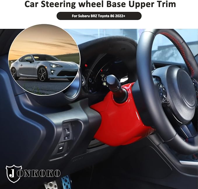 Car Steering Wheel Base Upper Trim For Subaru BRZ Toyot@ 86 2022-2023 Interior Steering Wheel Base Decoration Accessories (Red)