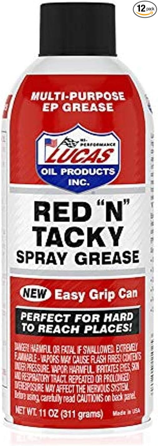 Lucas Oil 11025 Red N Tacky Easy Grip Aerosol Spray - 11 Ounce (Pack of 12)